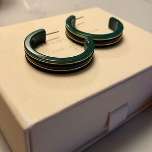 STUNNING sexy green and gold classic Sezane hoops NWT ❤️